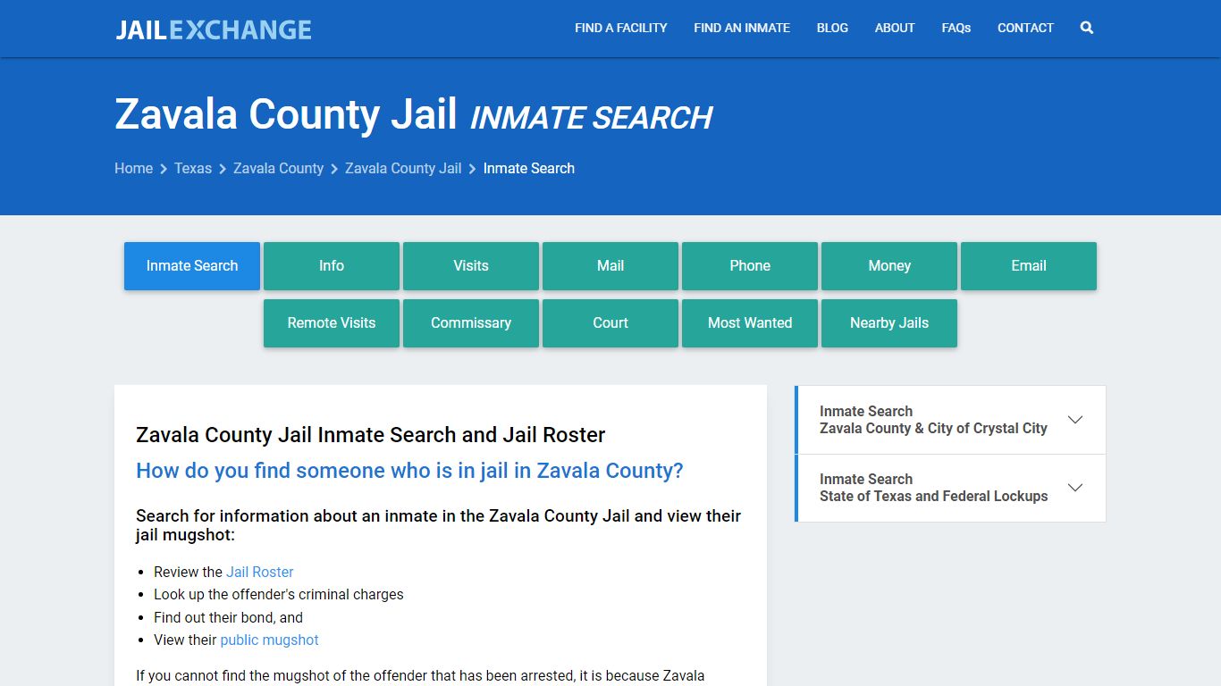 Inmate Search: Roster & Mugshots - Zavala County Jail, TX